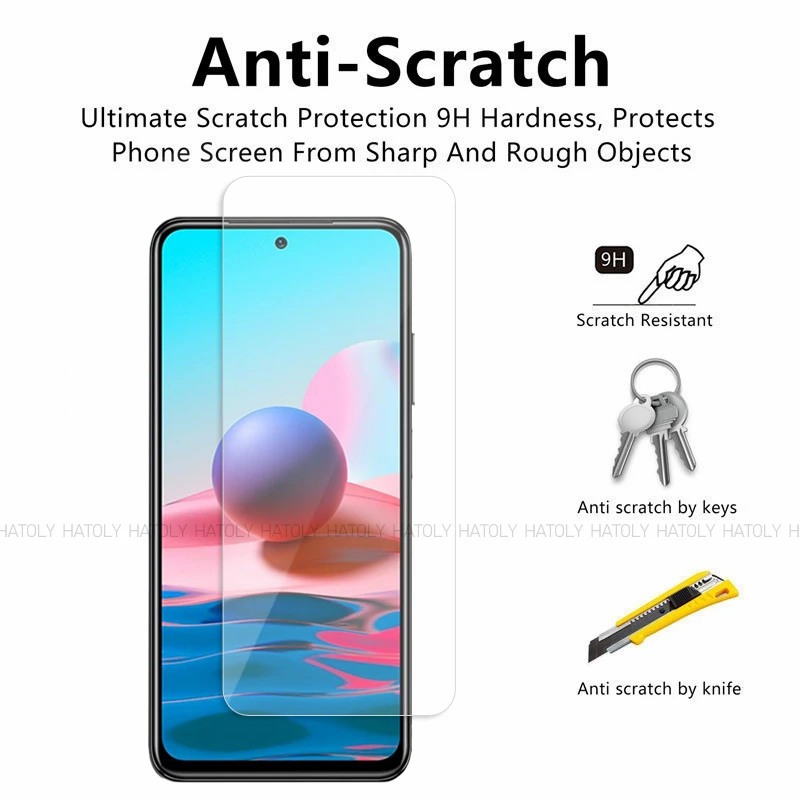 2/4 шт. Защитное стекло для Xiaomi Redmi Note 10
