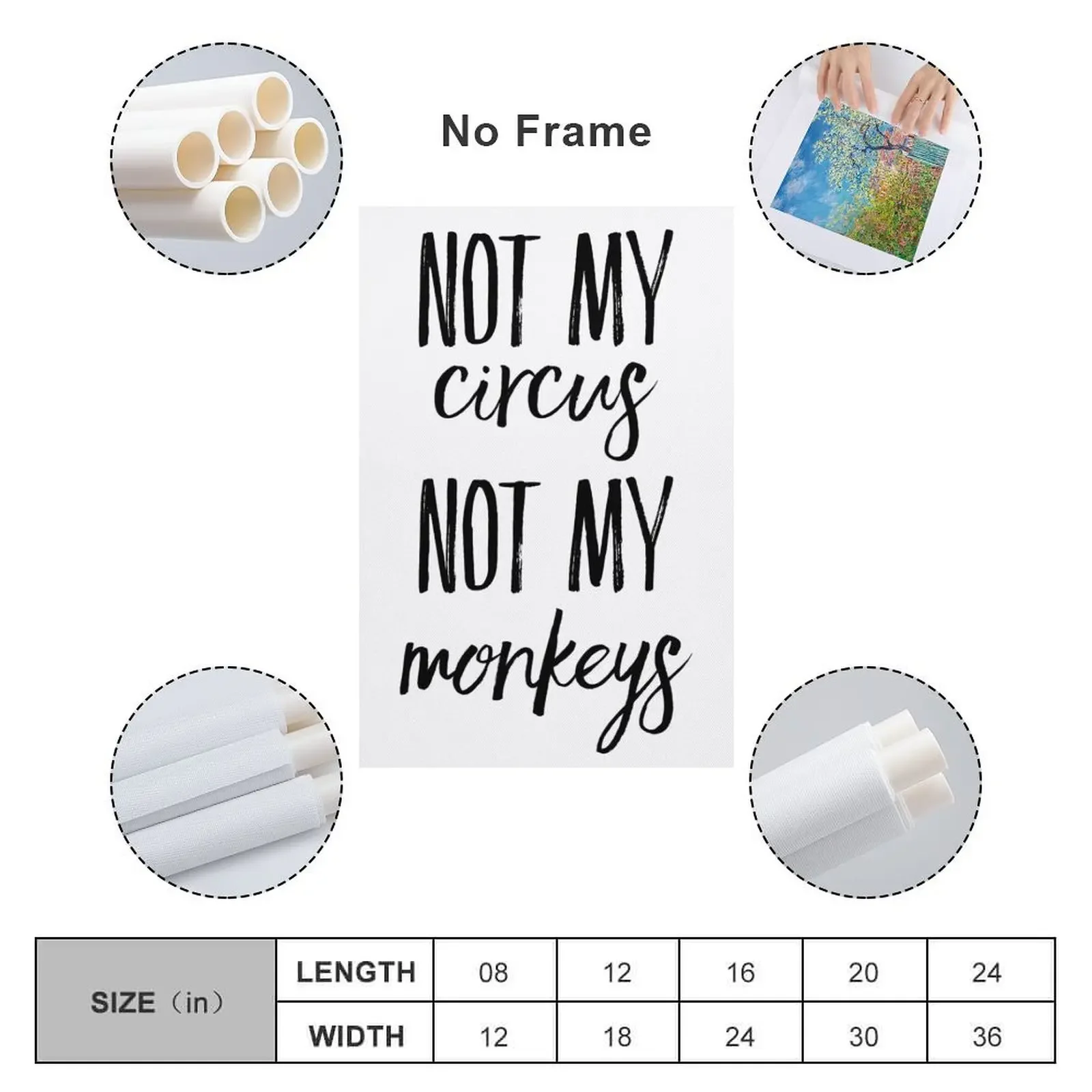 Not My Circus Monkeys Холст Картина Украшение дома Картины для спальни Настенная рамка