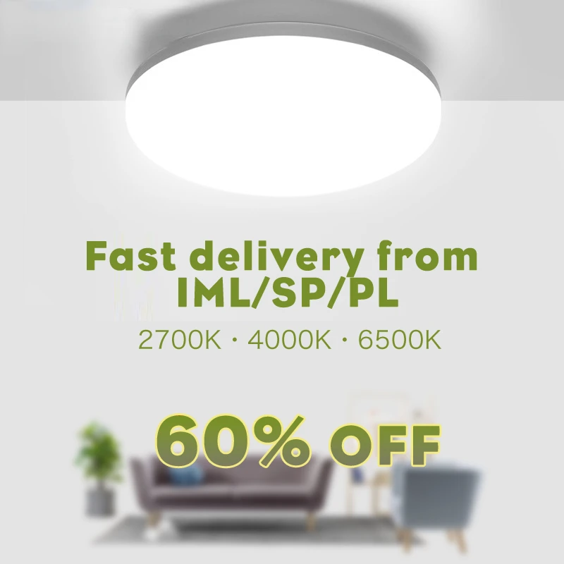 

Светодиодный круглый потолочный светильник, 48/36/24/18 Вт, 110 В, 220 В