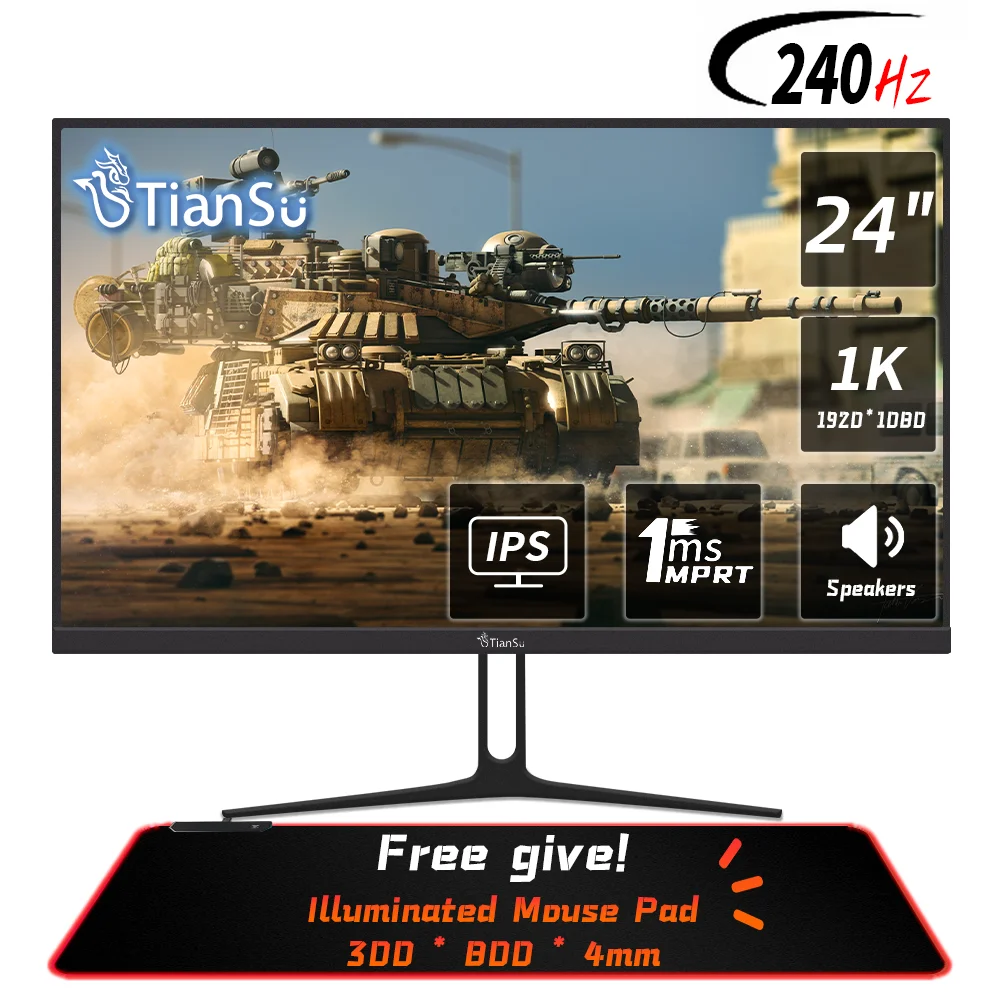 

TIANSU 24 Inch Monitor 240Hz 1080P 144Hz Gaming Monitor HDMI 165Hz Computer Display IPS HDR400 DP Gamer Display Full HD Screen