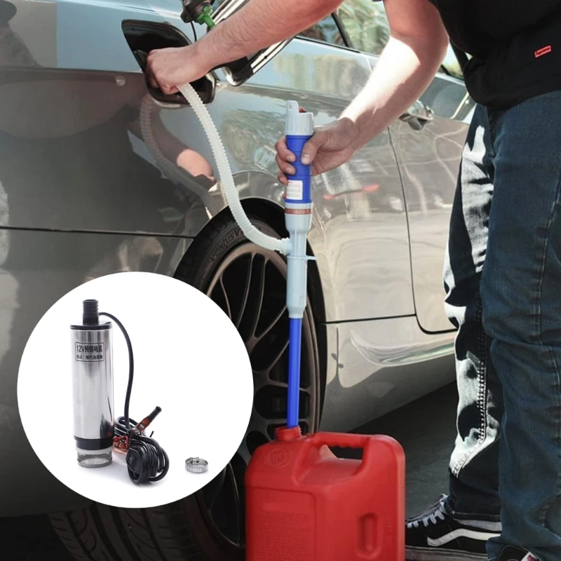 

Oil Fuel Transfer Pump 51mm Diameter Stainless- Steel Submersible Water Pump with Clips & 2.3 meter Cable for Harvester