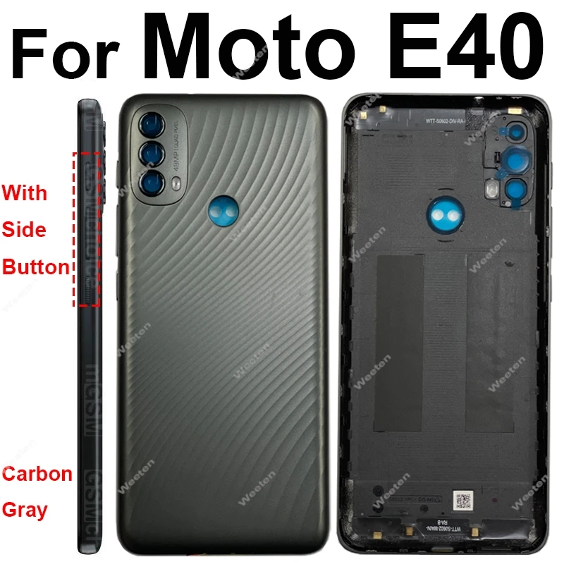 Задняя крышка батарейного отсека для Motorola Moto E20 E30 e40 задняя запасные части