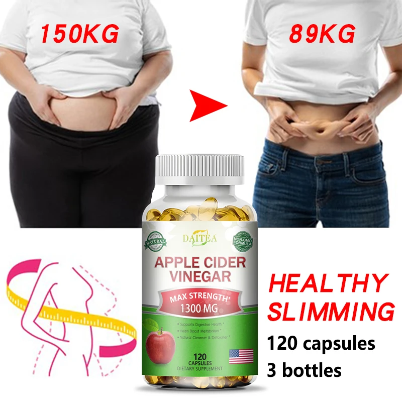 

Daitea Apple Cider Vinegar Weight Loss Capsules-helps Digestion, Burn Fat, Control Appetite, Enhance Immunity, and Detoxify