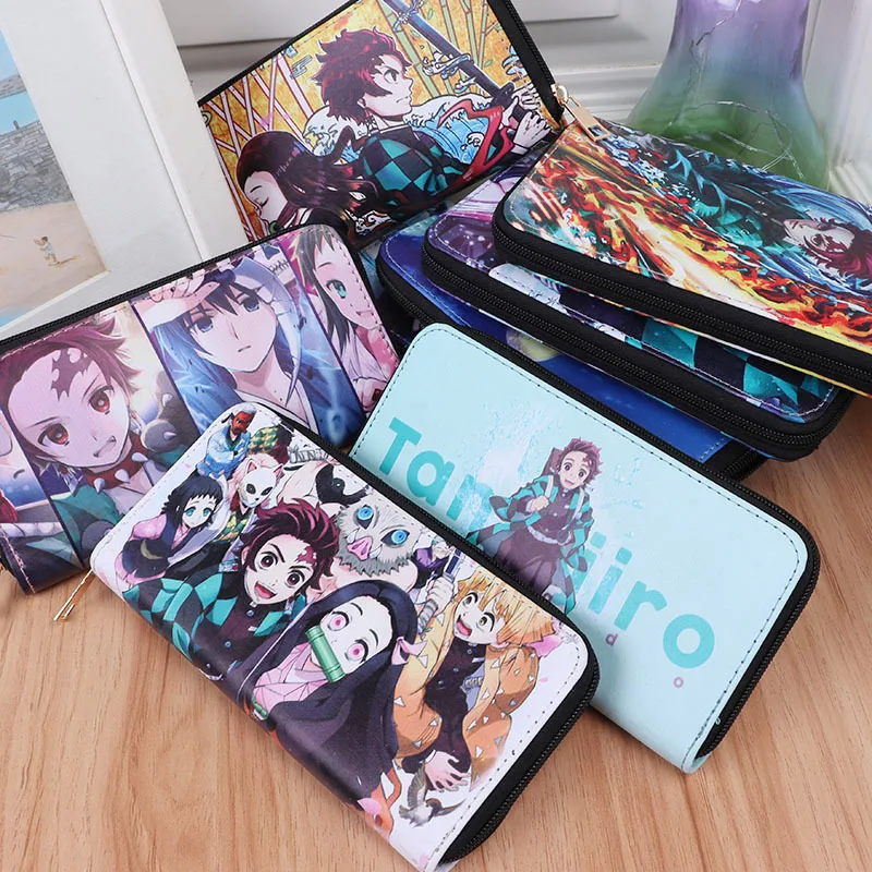 

Japan Anime Demon Slayer: Kimetsu No Yaiba Long Wallet Cartoon Bag for Male Students Animation Merchandise Periphery Dargonball