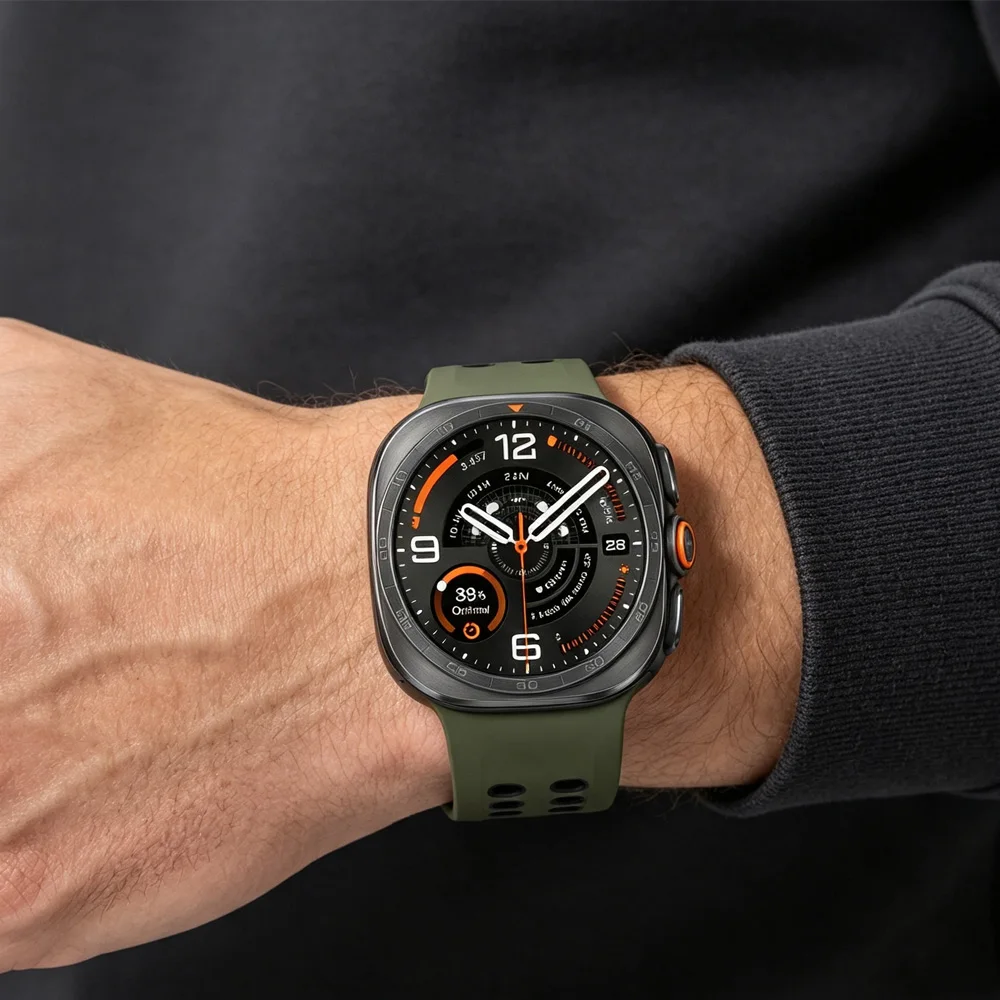 Фото Спортивный силиконовый ремешок для Samsung Galaxy Watch Ultra 2-1, 47 мм, двухцветный, удобный браслет для Galaxy Ultra 2025, 47 мм №5