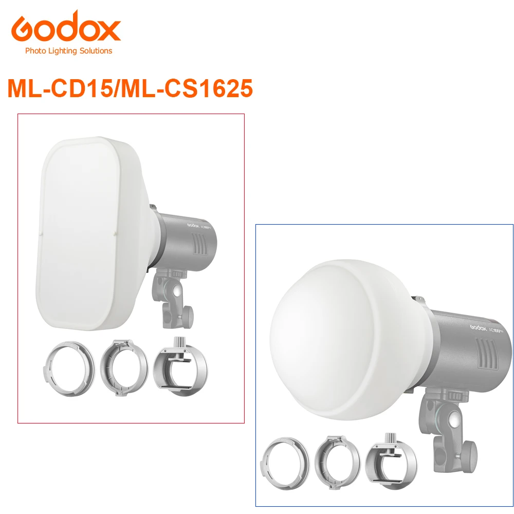

Светорассеиватель Godox ML-CS1625 ML-CD15 с 3 адаптерами для студийной фотосъемки