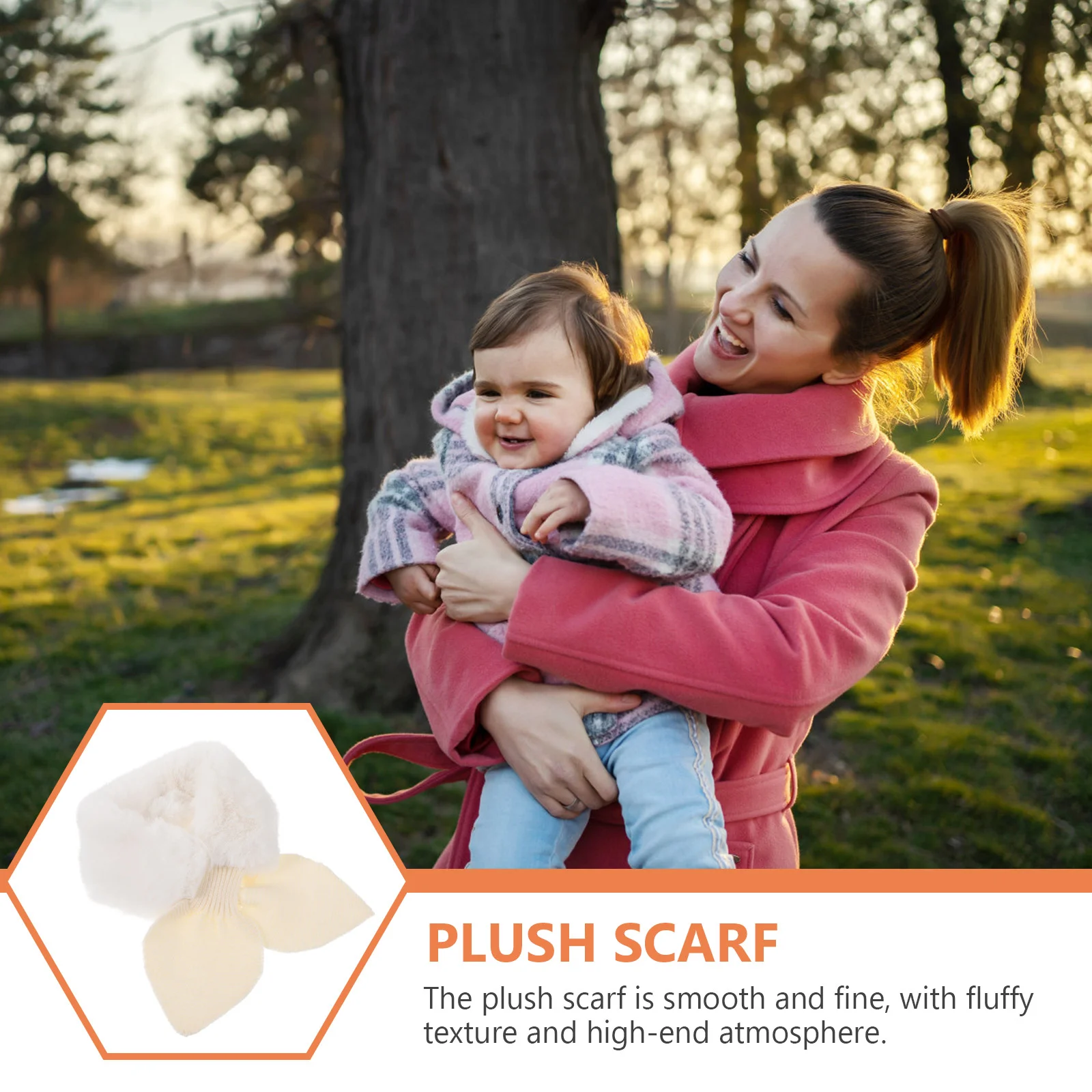 Толстый плюшевый шарф теплый шейный платок детский зимний крест рождественский