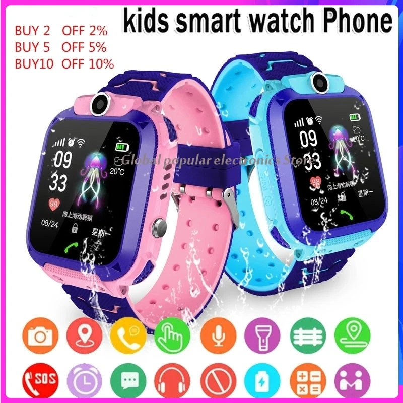 

Q12 Kids Smart Watches English Version Waterproof Antilost Children Touch Scree Intelligent Watch LBS Positioning Talking Watch