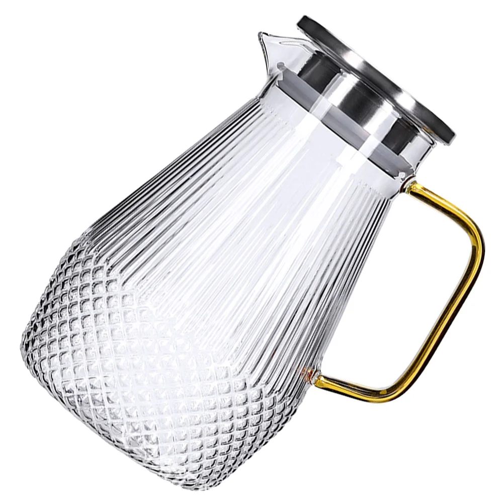 Стеклянный кувшин для холодной воды чайник с ручкой сока большая емкость