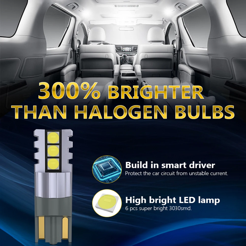 Oprah 2 шт. T10 W5W Canbus безошисветильник 3030SMD 194 168 для салона автомобиля лампы боковой