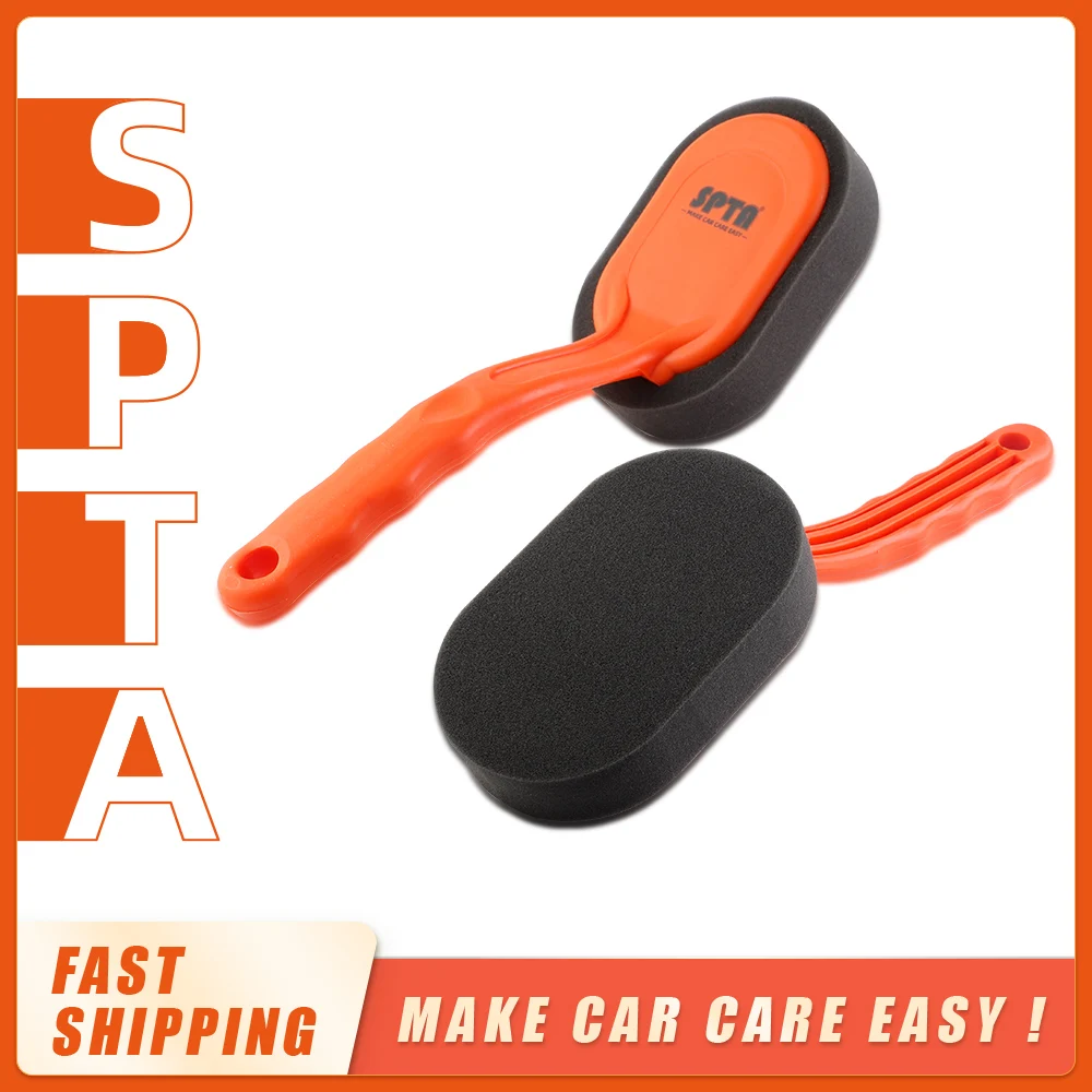 

(Single Sale) SPTA Car Wheel and Tire Waxing Applicator Coating Sponge Brush Waxing Sponge Brush Replaceable Cleaning Hand Pad