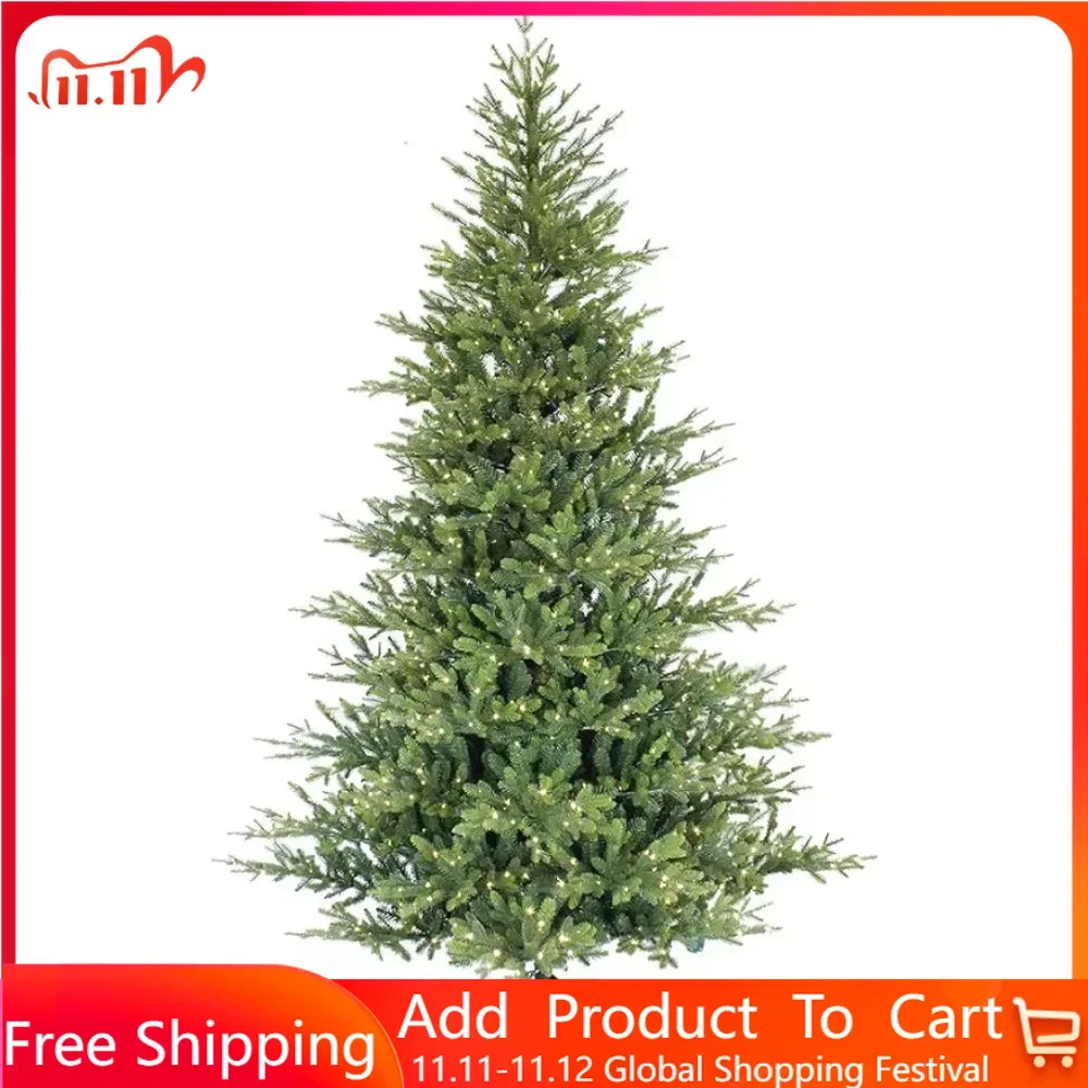 

Christmas Decoration Free Shipping 7.5 Foot Ft Pre Alberta Spruce Artificial Christmas Tree With Sure-Lit Pole Decorations Party