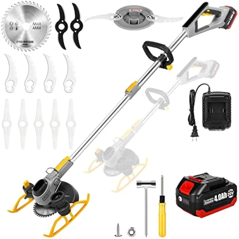

Weed Wacker Cordless - Battery Powered Weed Whacker Eater Rechargeable 3 in 1 - One 4.0 Ah Battery