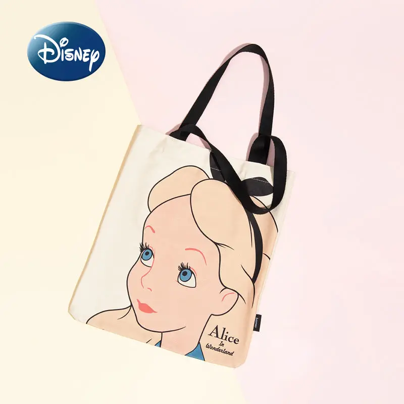 

Disney Alice's New Women's Handbag Fashion Trend Canvas Bag Cartoon Cute Women's Bag Large Capacity Multifunctional Shopping Bag