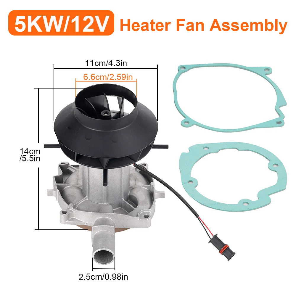 

12 В 5-8 кВт стояночный обогреватель в сборе, двигатель вентилятора в сборе, аксессуары для стояночного обогревателя с водонепроницаемой вилкой и 2 прокладками