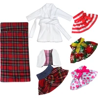 christmas elf doll clothes mini doll bathrobe pajamas sheet skirt set santa costume accessories birthday festival gifts