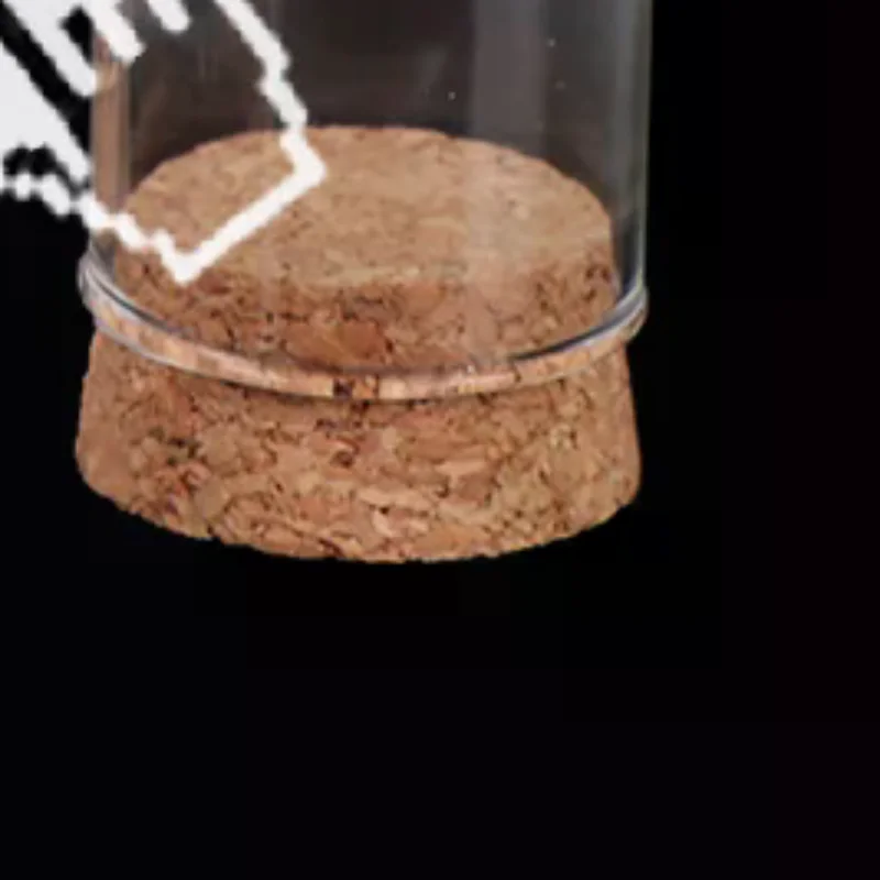 Фото 1/6 кукла стеклянный купол дисплей деревянная пробковая банка колокольчик с деревянной основой украшение ремесло №1