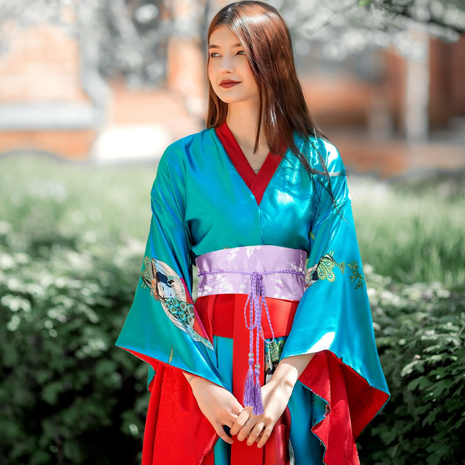 

One-piece Pants Hanfu Dress Decor Embroidered Waist Bands Corset Tassel Tie Wrap