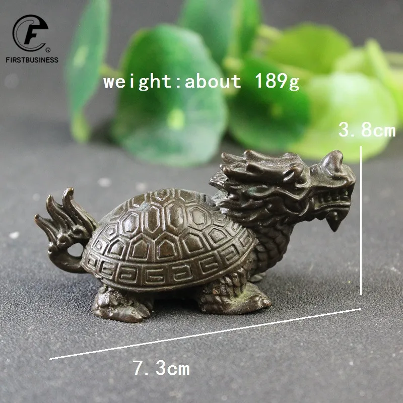 

Винтажная латунная статуэтка Багуа дракон черепаха