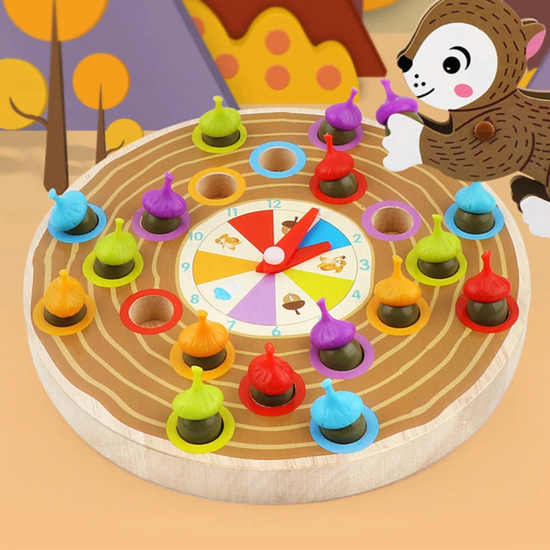

Wooden Beads Game Montessori Educational Early Learn Squirrel Clip Ball Puzzle Preschool Toddler Toys Kids For Children Gifts