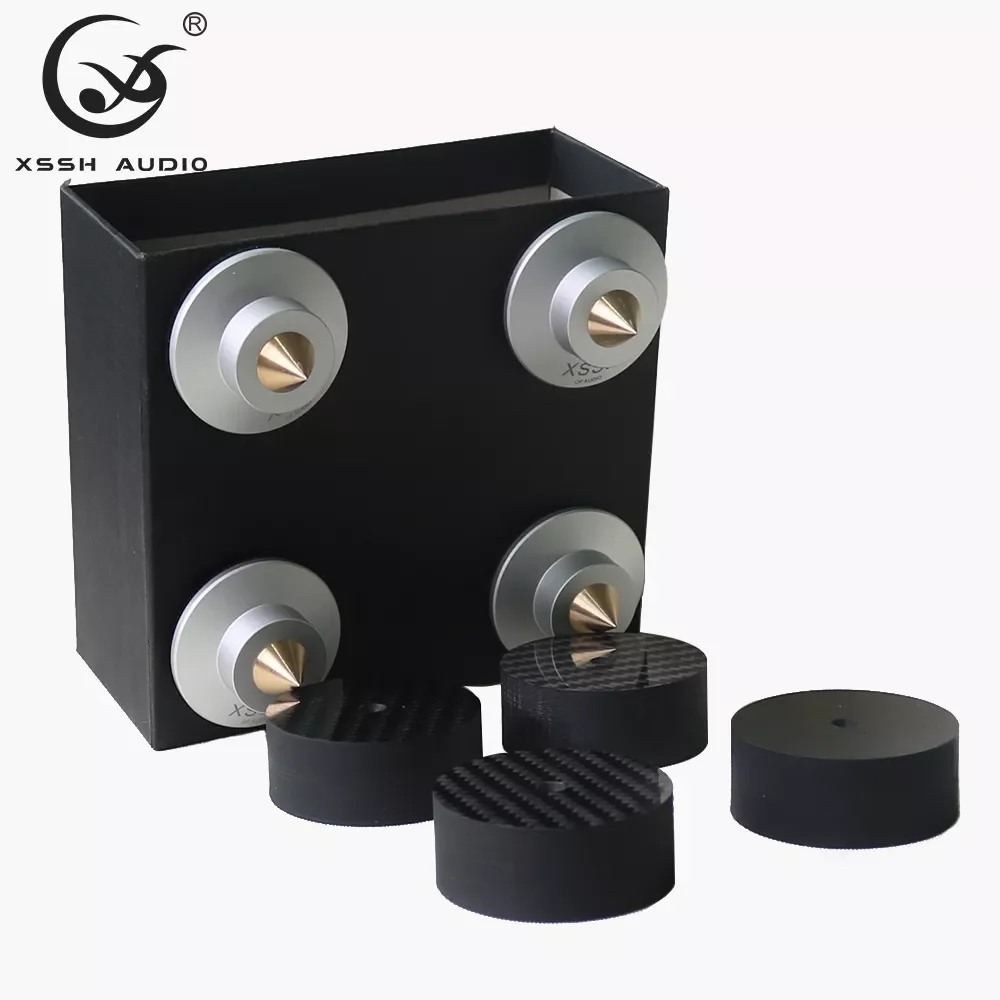 

NEW High End XSSH Audio Audiophile Shock Spikes Damping Pad HIFI Speaker CD Amplifier ALUMINIUM 4K CARBON FIBER ISOLATION FEET