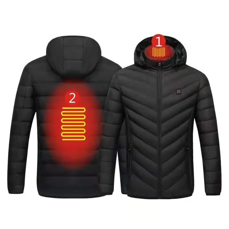 Fashion Men Jacket Intelligent Fever USB Winter Outdoor Electric Heating Warm Sprots Thermal Coat Clothing Heatable Cotton