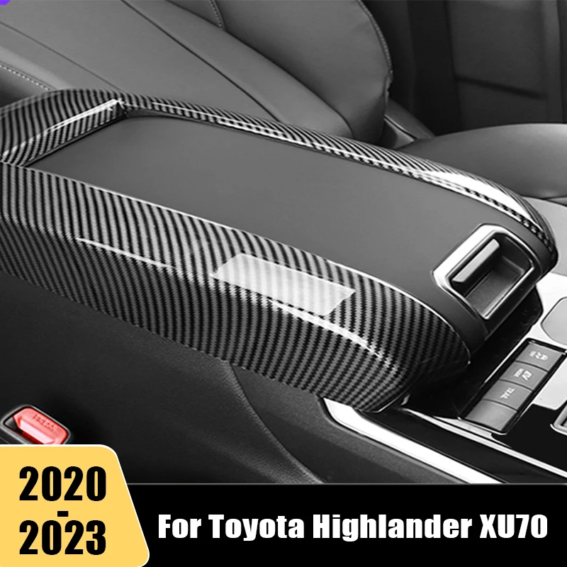 

Car Armrest Box Decorative Frame Central Armrest Trims Stiker Accessories For Toyota Highlander XU70 Kluger 2020 2021 2022 2023