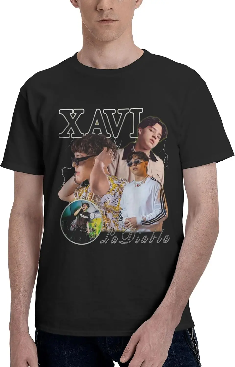 Мужская футболка с модным графическим принтом Xavis Music летняя хлопковая