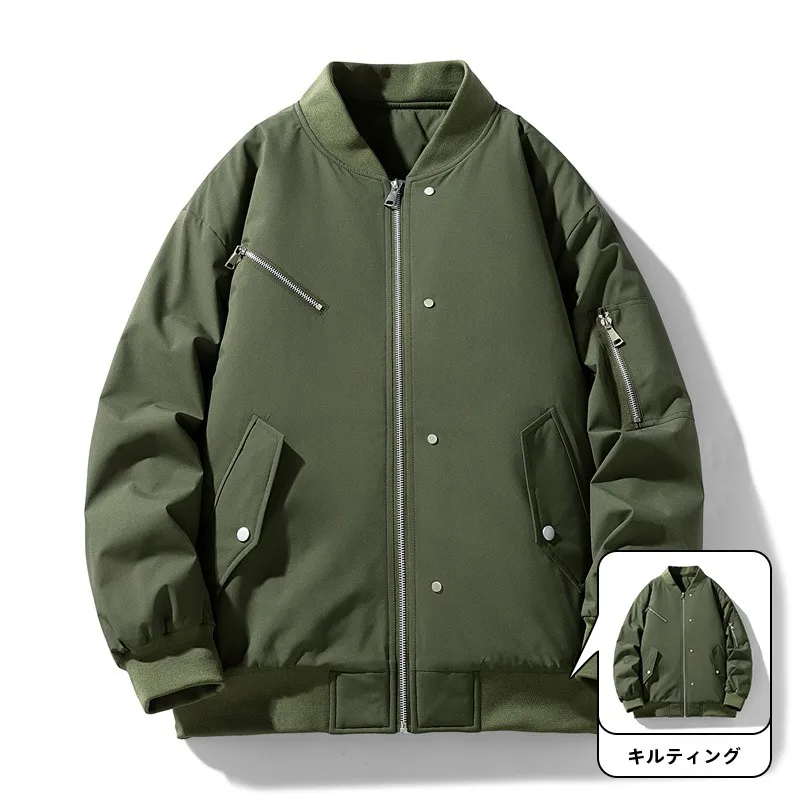 50.00kg Baseball Uniform Outerwear Men's Clothing Spring Autumn and Winter Fleece-lined Jacket Trendy Fat Man Lard-bucket p...