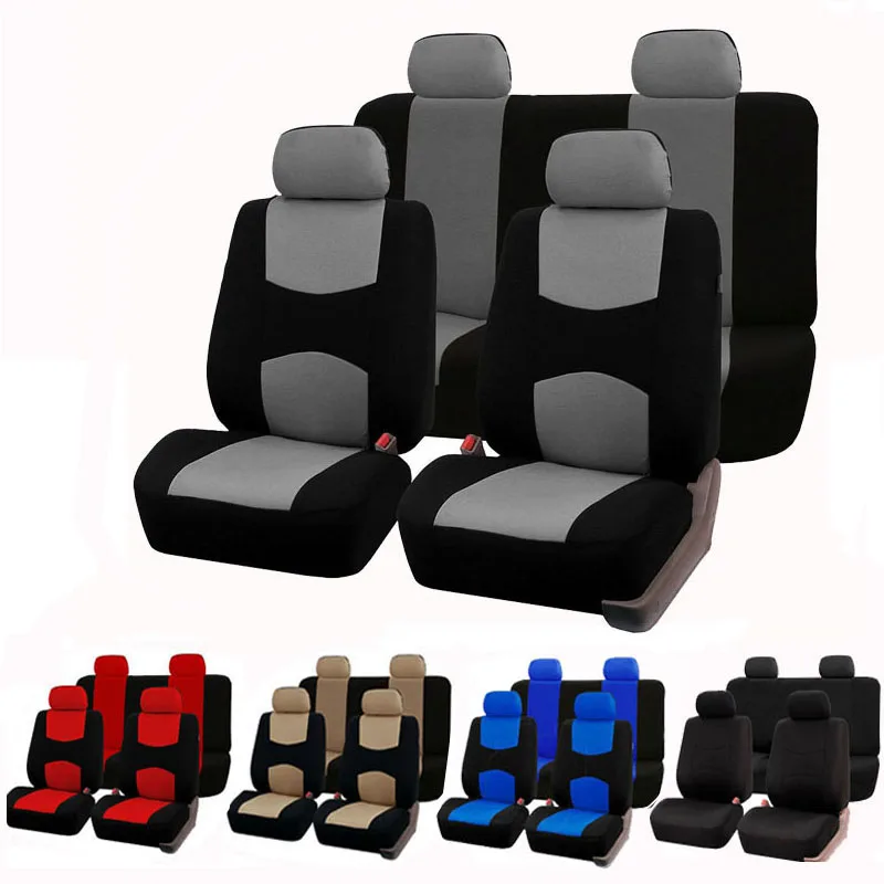 Универсальные чехлы Carnong на автомобильные сиденья, Комплект подушек из ткани для передних и задних сидений, легкая установка, мягкая защита для авто