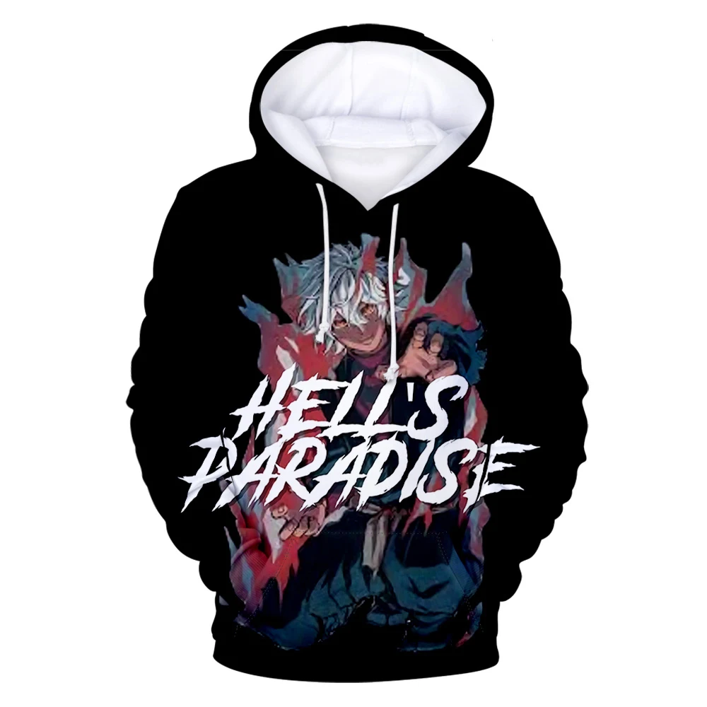 

Hell's Paradise Hoodies Anime Manga Jigokuraku 3D Print Men Women Fashion Sweatshirts Oversized Hoodie Kids Pullovers Tracksuits