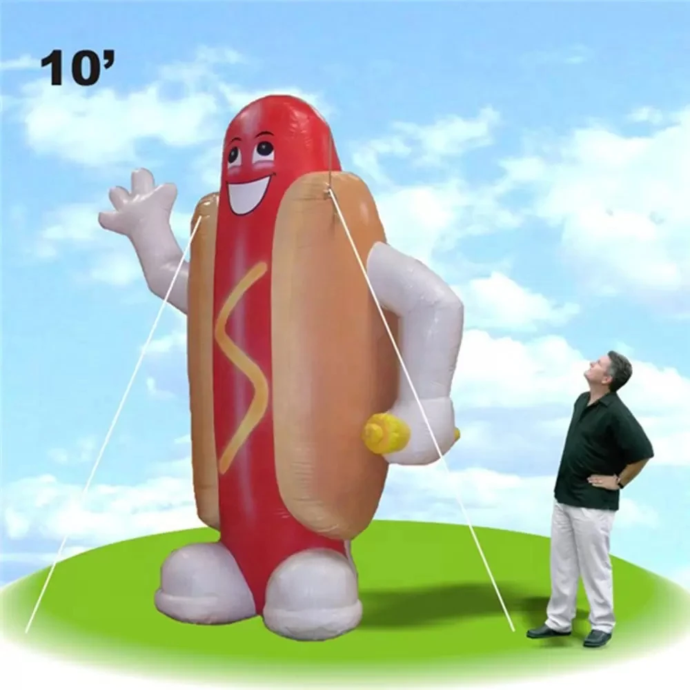 

Cute Advertising Inflatable Hot Dog Cartoon Giant Inflatable Sausage Balloon For Promotion