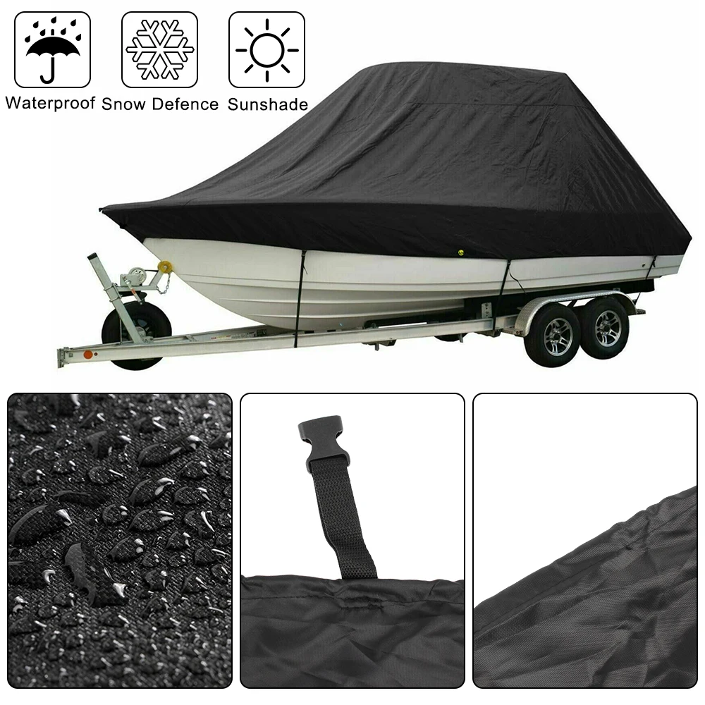 

Yacht Boat Cover Boat Accessories 210D Winter Snow Anti-UV Waterproof Sunshade 24-28Ft Heavy Duty Trailer Marine Covers