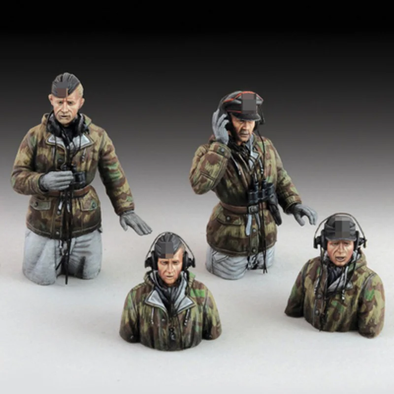 

NX World War II Soldier Military Tank Soldier 4 Model Resin Model Kit Tumei Colorless Self-assembly Resin Doll Military Figure