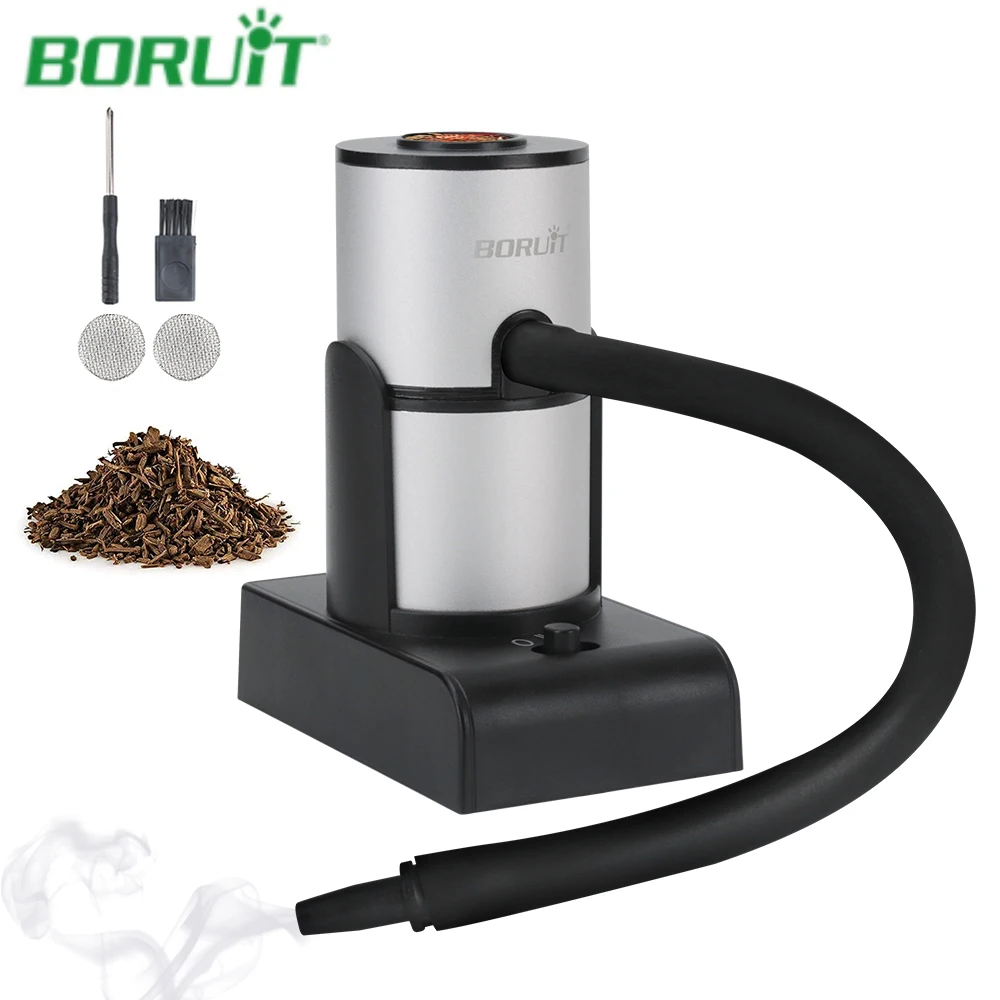

BORUiT Portable Molecular Cuisine Smoke Infuser Food Cold Smoke Generator Smoking Gun Meat Burn Smokehouse Cooking for BBQ Grill