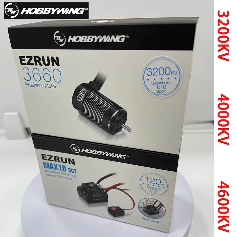 Бесщеточный моторный вал Hobbywing EZRUN MAX10 SCT 120A ESC + 3660 G2 4600KV / 4000KV 3200KV комплект для