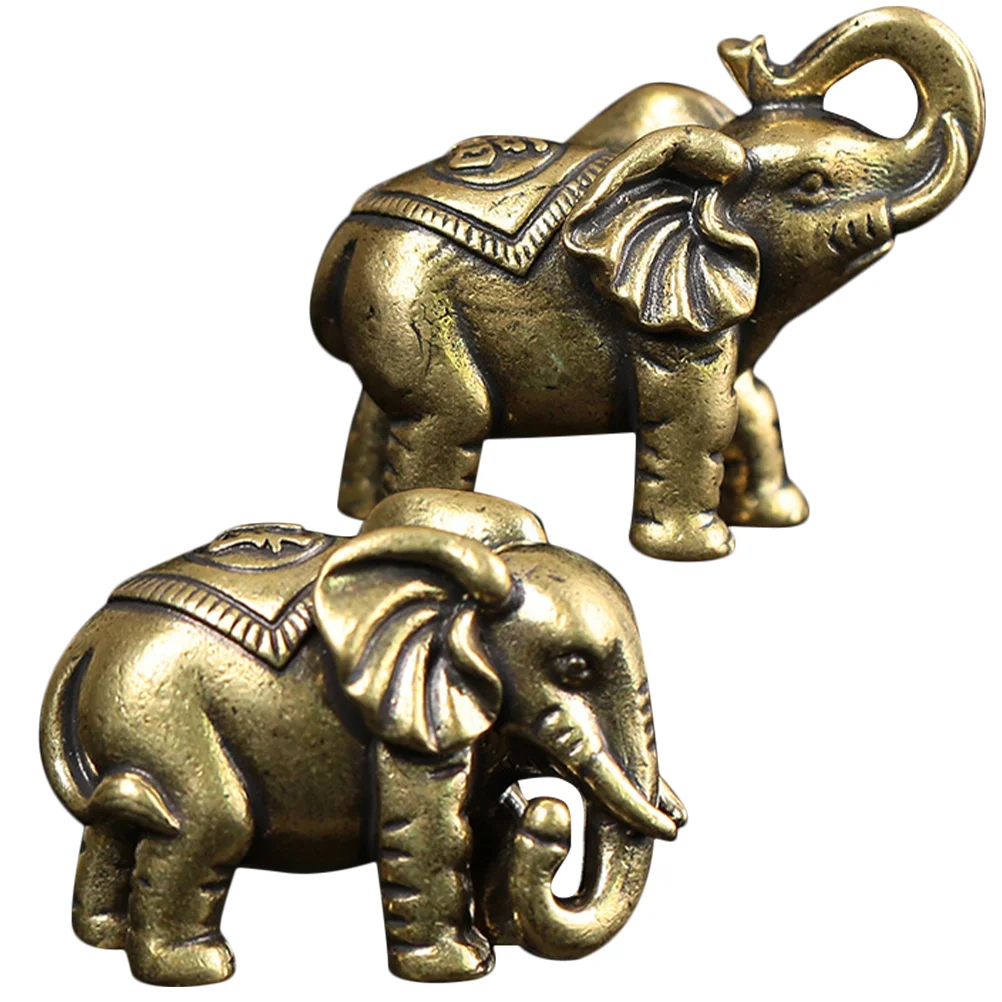 

Brass Craft Ornament Elephant Shaped Figurine Retro Animal Statue Exquisite Decorations