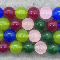 colored chalcedony round loose spacer beads 4 6 8 10 mm size for jewelry making bracelets
