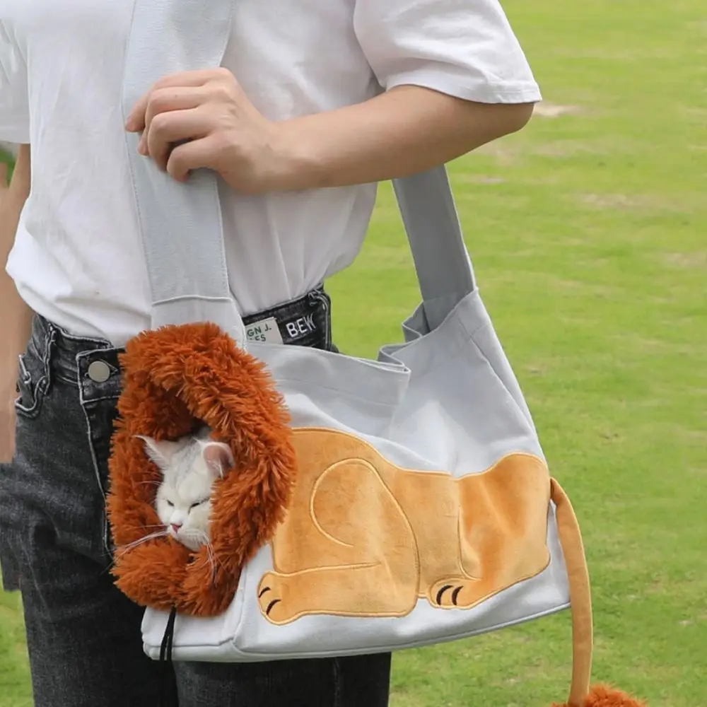 Складная сумка-переноска для домашних животных воздухопроницаемая холщовая