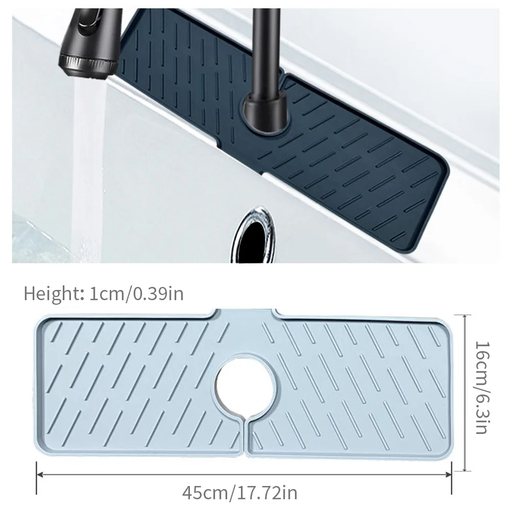 

Kitchen Faucet Absorbent Mat Sink Splash Guard Silicone Faucet Splash Catcher Countertop Protector For Bathroom Kitchen Gadgets