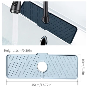 Kitchen Faucet Absorbent Mat Sink Splash Guard Silicone Faucet Splash Catcher Countertop Protector For Bathroom Kitchen Gadgets