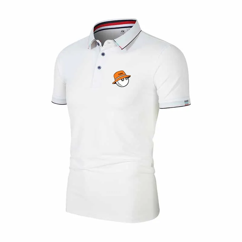 

2023 Men's Malbon Golf Print Polo Shirts High Quality Breathable Polo Shirt Spandex Short Sleeve Tops Golf Wear Man Polo T-Shirt
