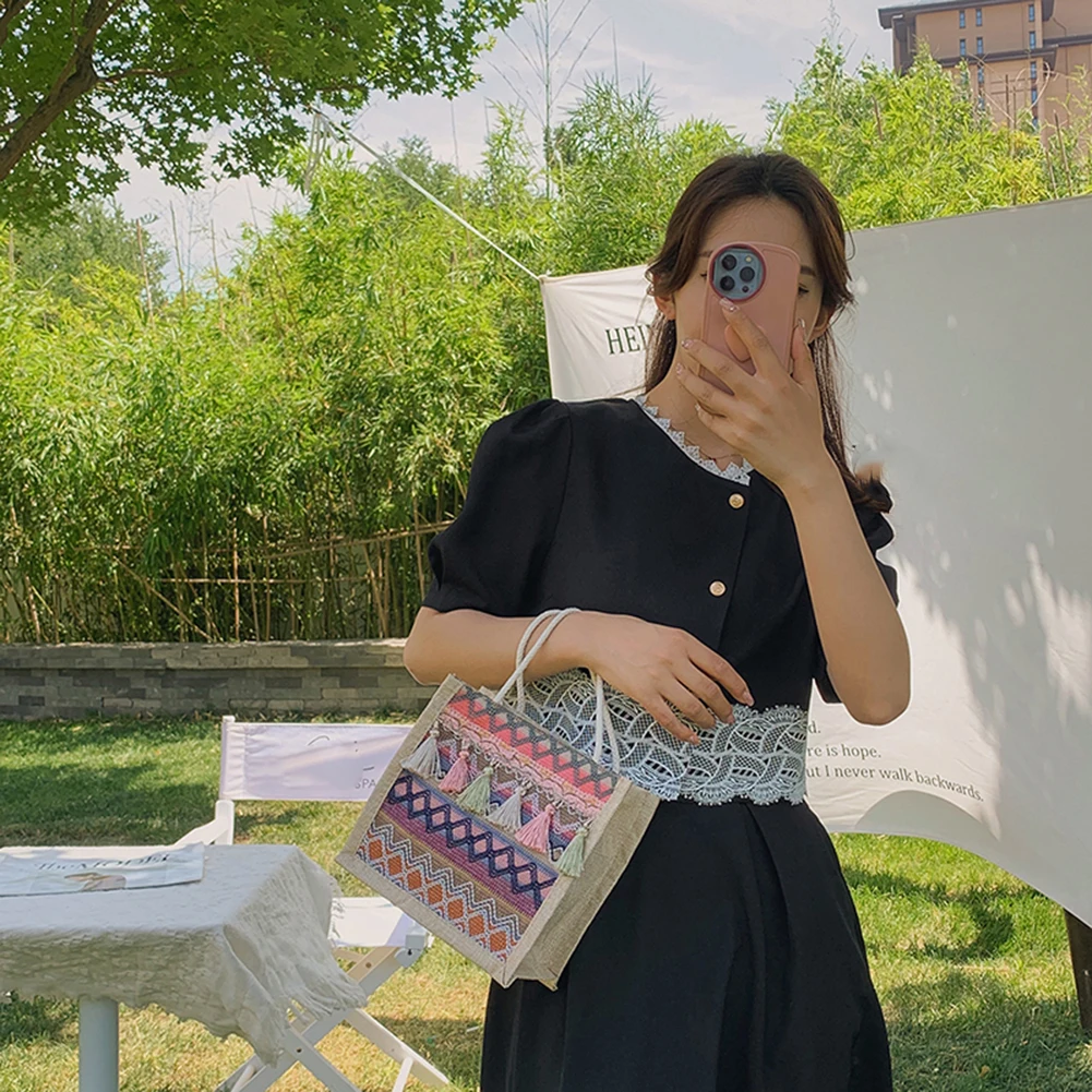 Повседневные сумки-тоуты в этническом стиле женские маленькие сумки на плечо