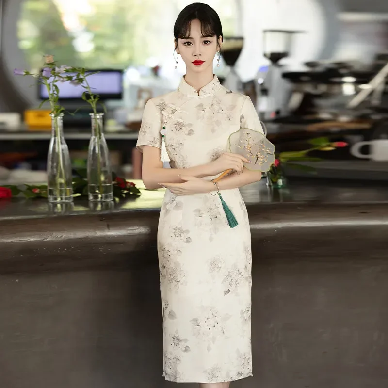 Молодее элитное улучшенное темпераментное платье Cheongsam новое летнее в китайском