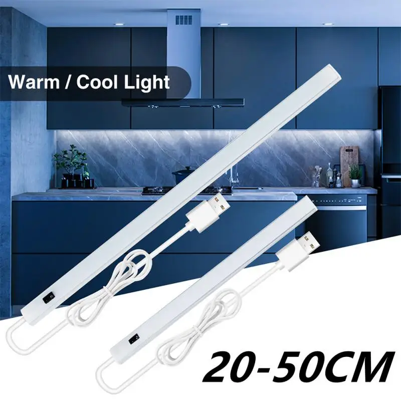 

Ночник для шкафа с датчиком, 50 см, USB-зарядка, белый теплый фонасветильник для детской лестницы, прикроватный светильник, ручная подвесная на...