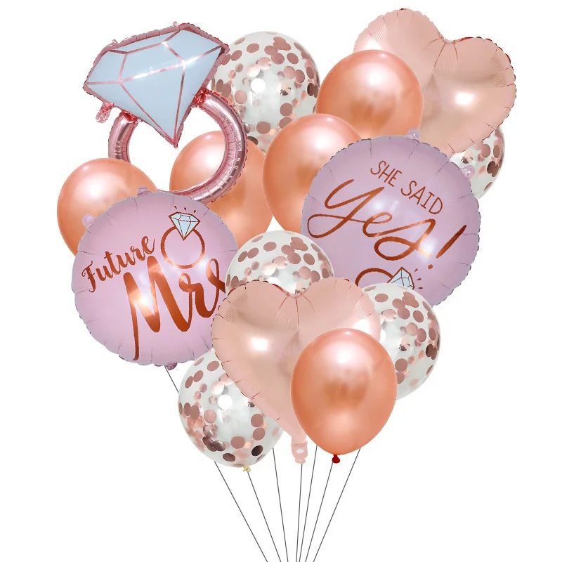 

Bride To Be Balloons Rose Gold Diamond Ring Foil Balloon Team Bride Shower Bachelorette Party Wedding Decoration Supplies Globos