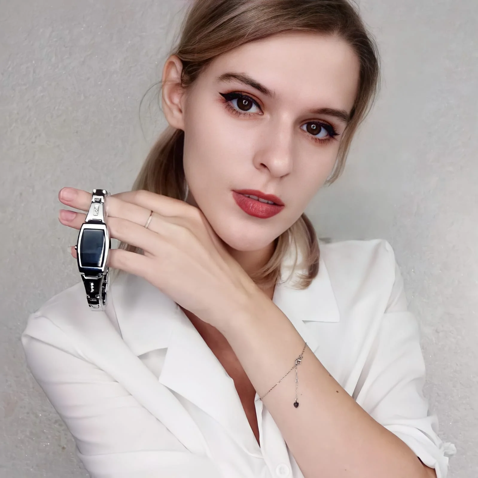 Смарт-часы Xiaomi женские с сенсорным экраном фитнес-трекер измерением кровяного