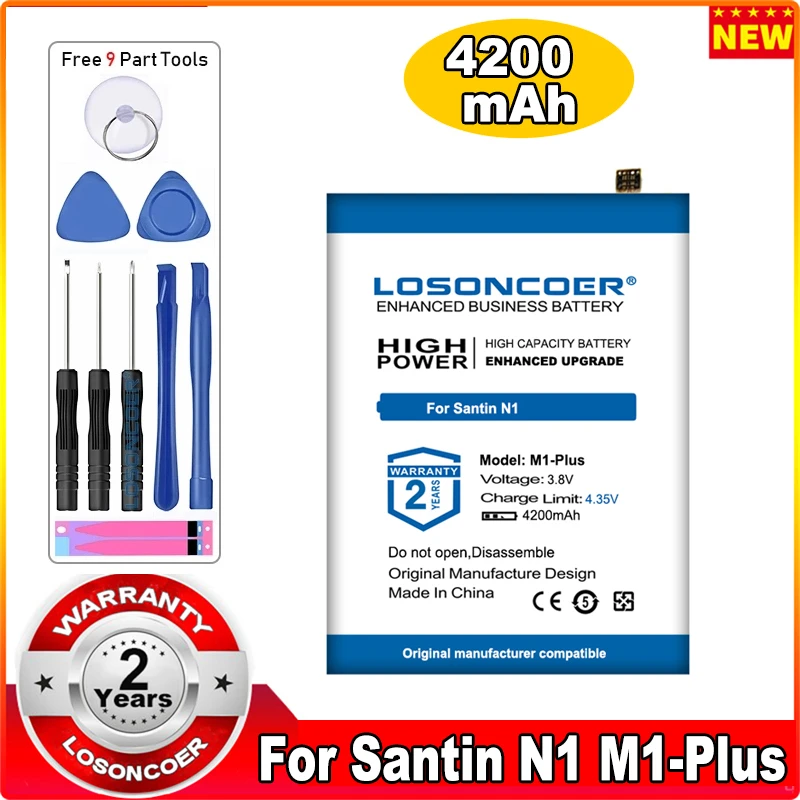 

Original LOSONCOER 4200mAh M1-Plus For Santin N1 Battery