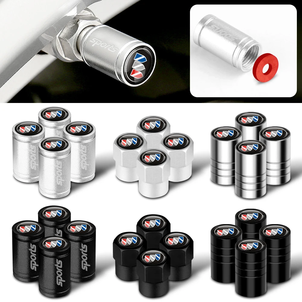 

4pcs Car Badge Metal Wheel Tire Valve Caps Covers Auto Accessories For Buick HRV Excelle Verano Enclave LaCrosse Encore Envision