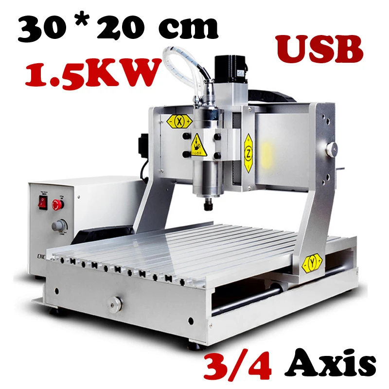 

LY Mini CNC Router 3020Z 1500W Engraving Drilling and Milling Machine for Woodwork DIY Engraver Industrial Design 1.5KW